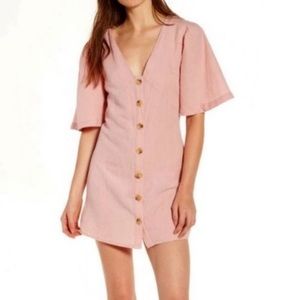 Top Shop Pink Linen Dress